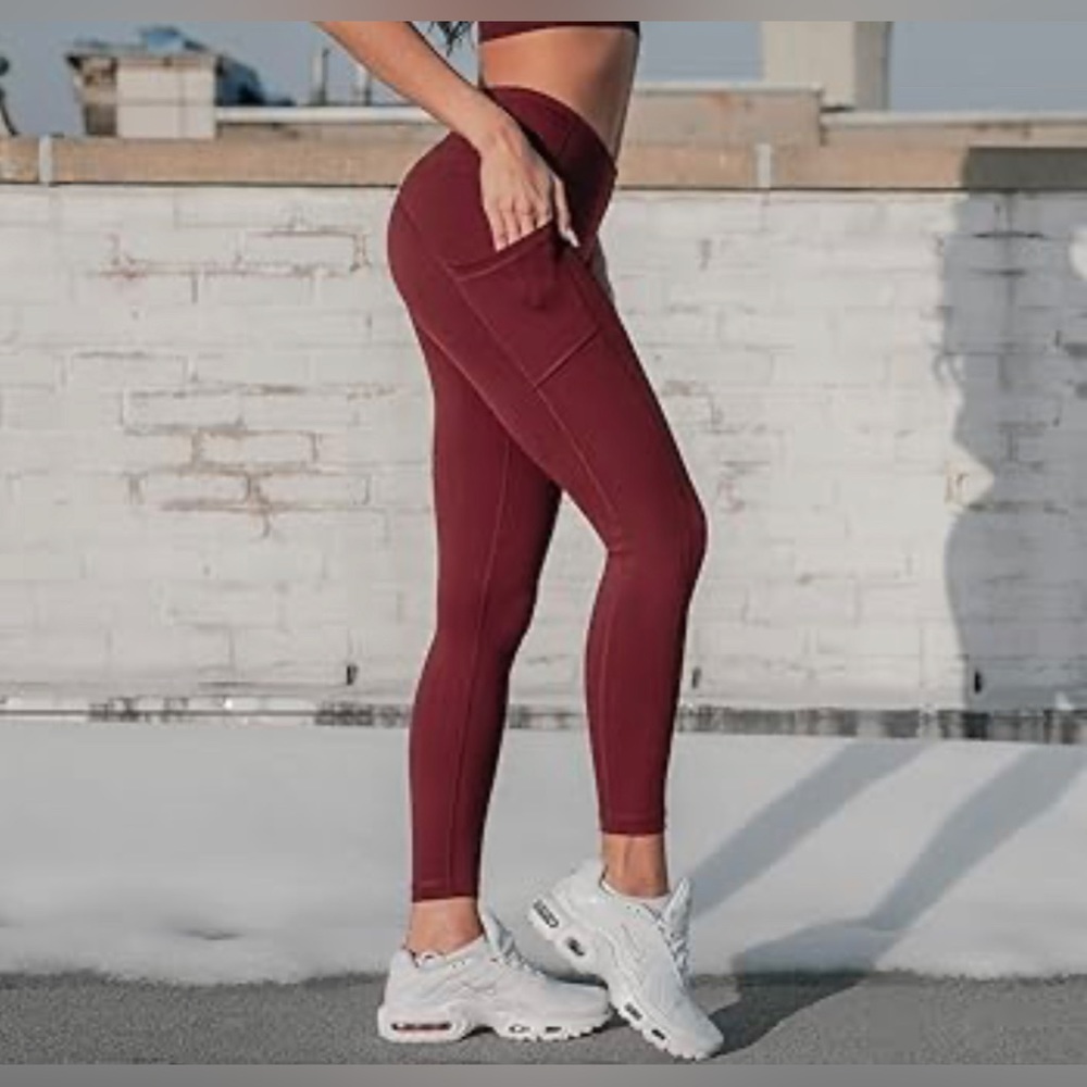 Leggings 90 Degree by Reflex Maroon Small